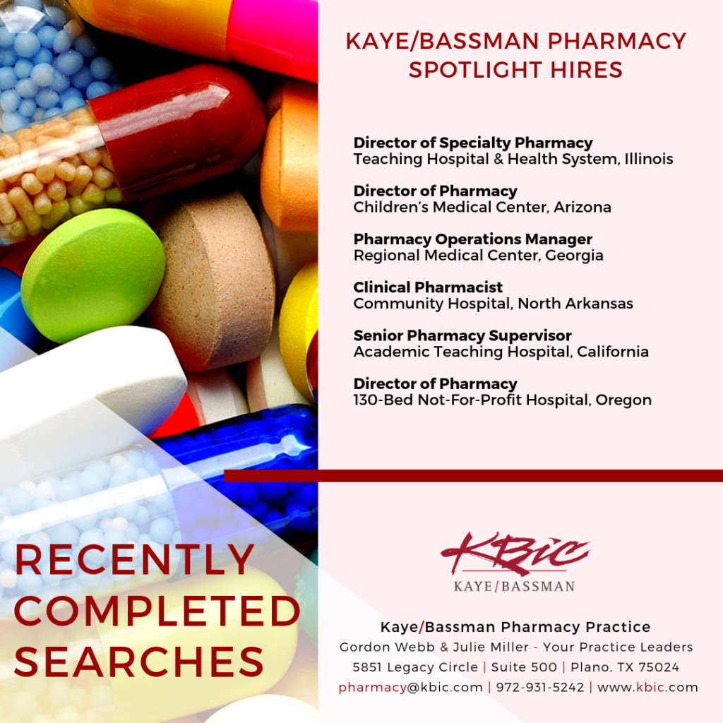 Pharmacy Spotlight Hires: Recent Pharmacy Placements July 2019